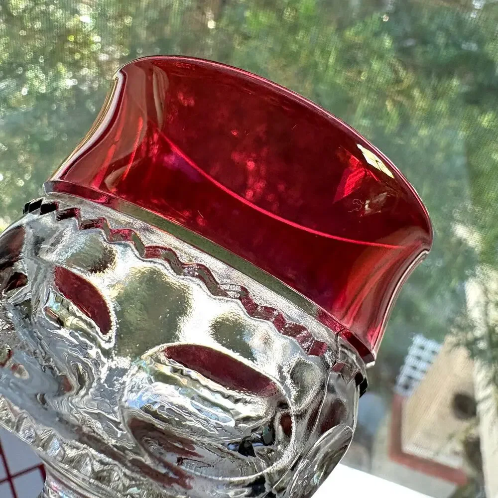 Vintage Tiffin Franciscan King’s Crown Ruby Flashed Cordial Glasses Set of 4